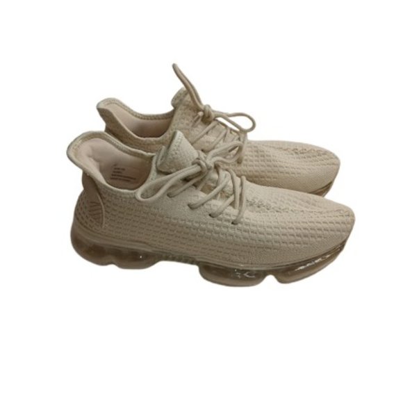 Berness Iris 03 Airwalk Waffle Knit Sneakers in Cream Beige - Picture 1 of 6
